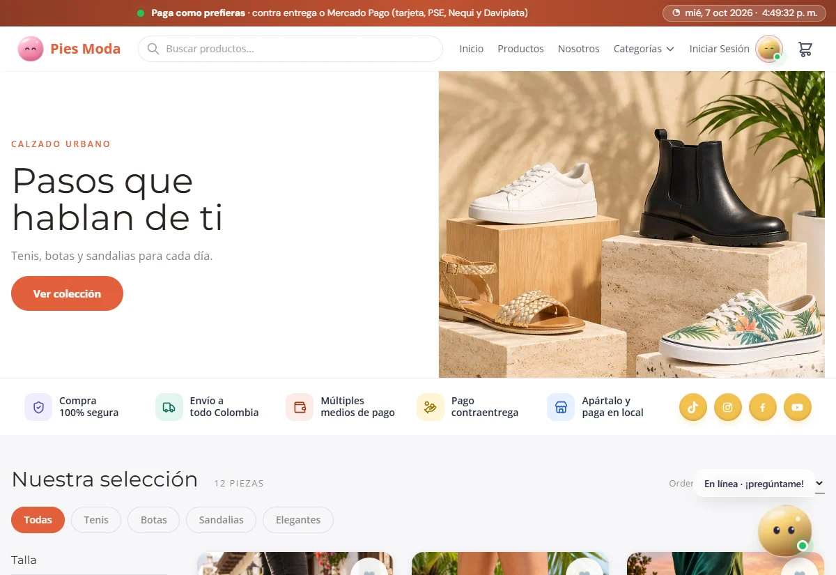 Tienda de ejemplo Pies Moda